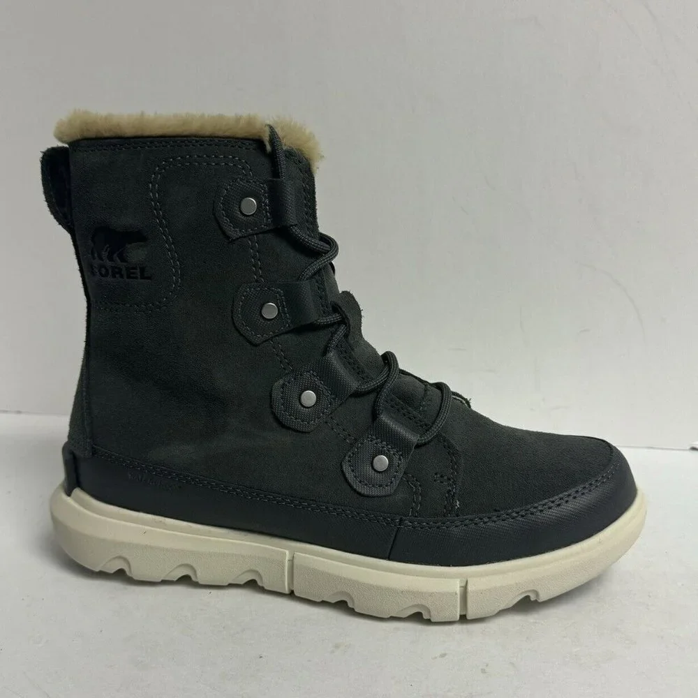 Sorel Womens Explorer II Joan Faux Fur Waterproof Boot Gray Size 7.5 M